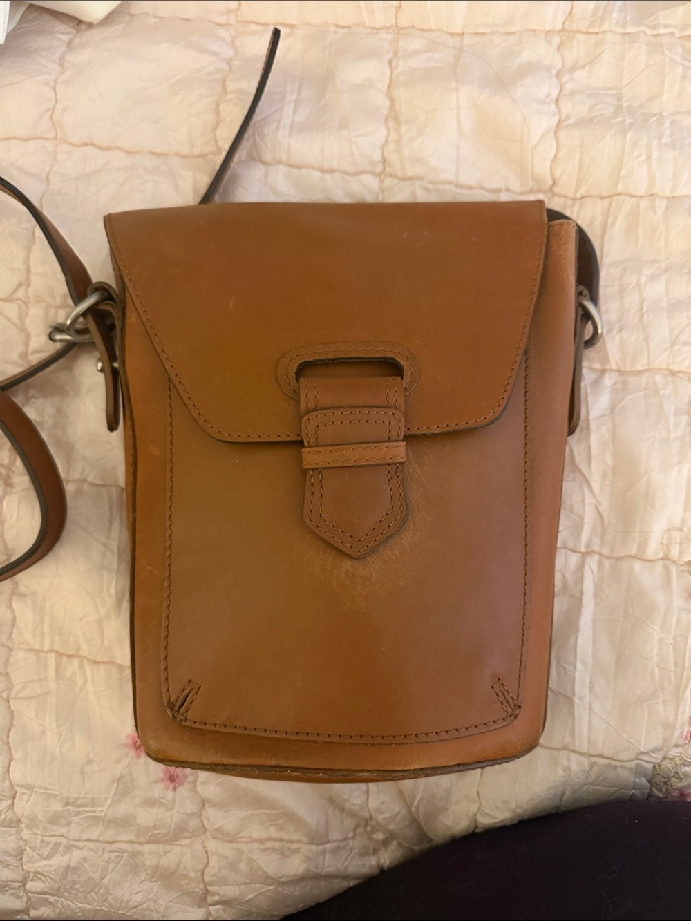 Classic Brown Leather Crossbody Bag